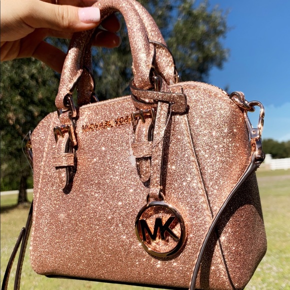 Michael Kors mini crossbody rose gold glitter - Picture 3 of 3